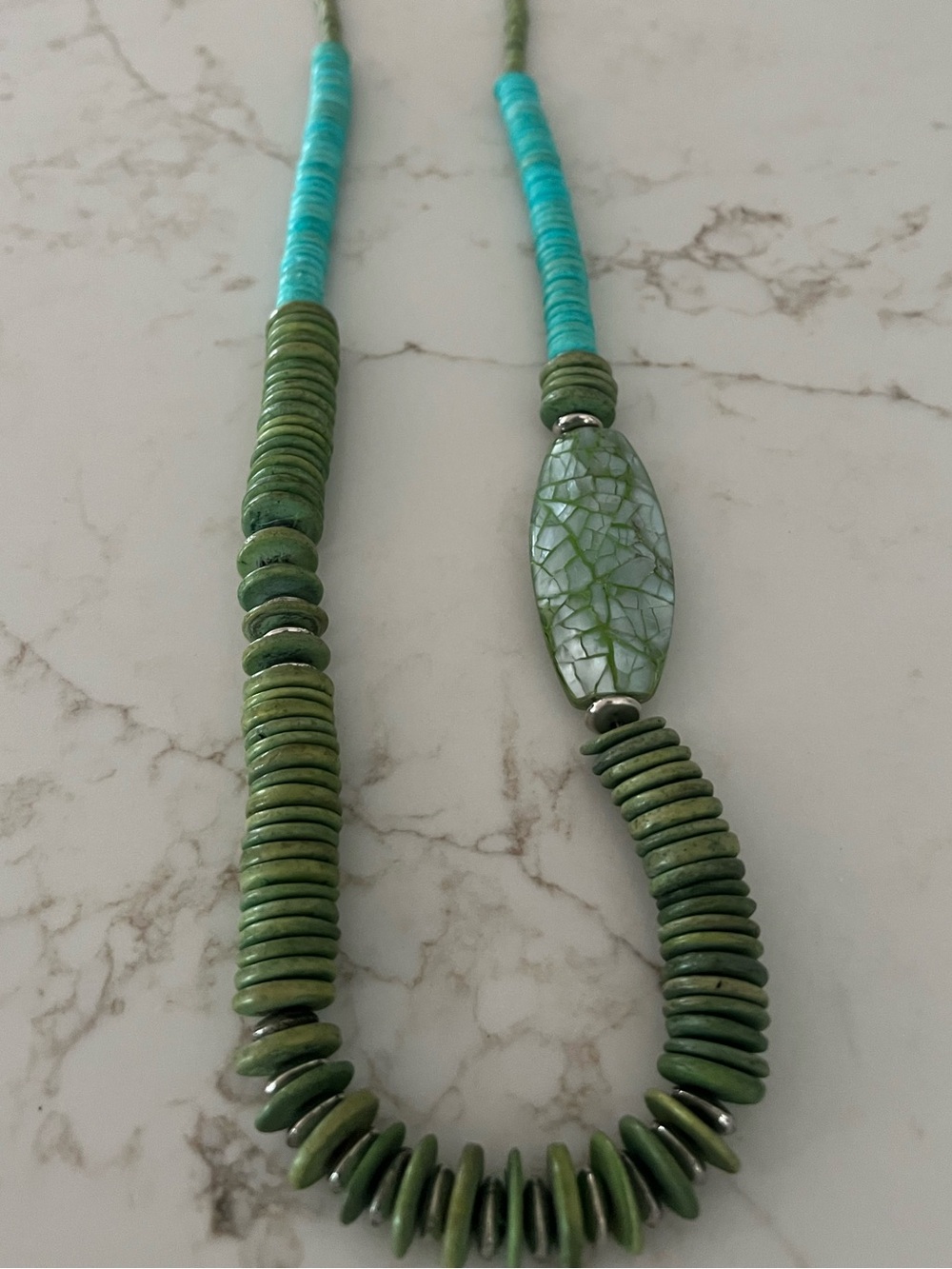 Green Beaded Statement Necklace - Brand Unknown